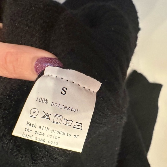 Black Hoodie with Cryptic Smiley Face-Small/Unisex - Picture 3 of 3